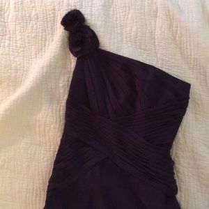 One shoulder gathered formal gala dress